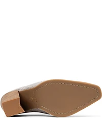 Donald Pliner Westan Distressed Metallic Leather Crystal Cap Toe Western Mules