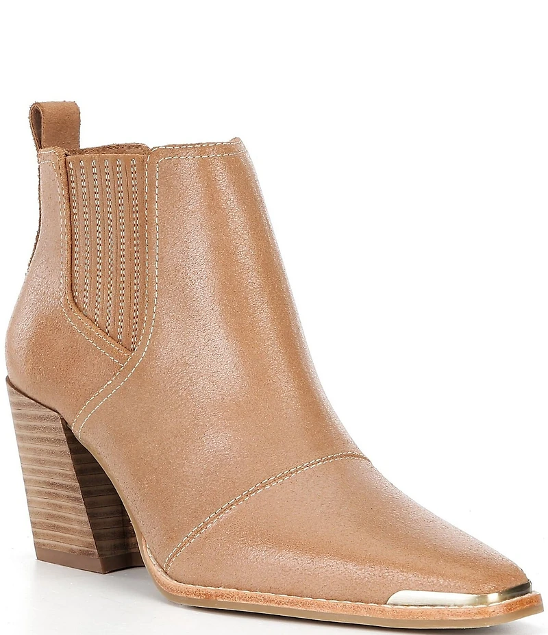 Donald Pliner Wili Leather Western Block Heel Booties