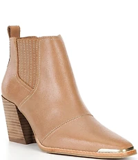 Donald Pliner Wili Leather Western Block Heel Booties