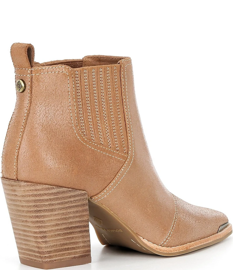 Donald Pliner Wili Leather Western Block Heel Booties