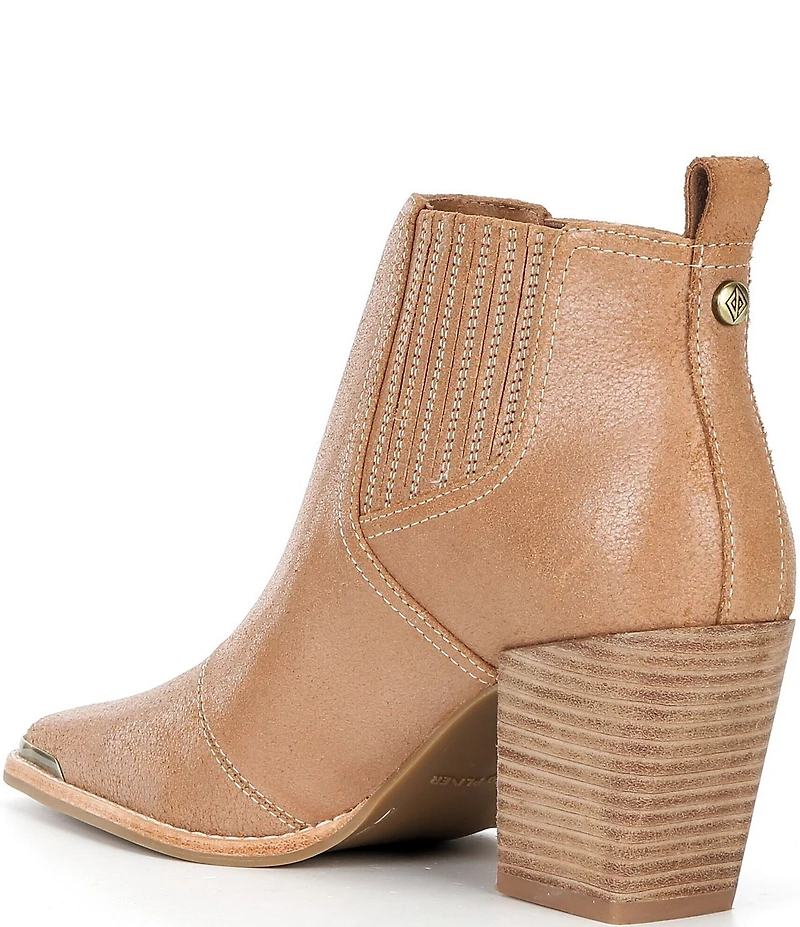 Donald Pliner Wili Leather Western Block Heel Booties