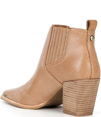 Donald Pliner Wili Leather Western Block Heel Booties