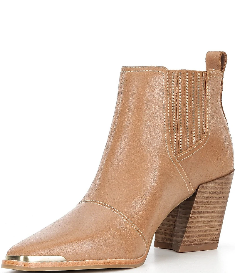 Donald Pliner Wili Leather Western Block Heel Booties