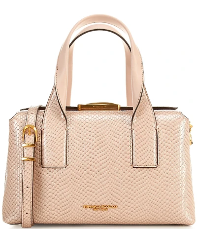 Donna Karan Amagansett Snake Print Handle Satchel Bag