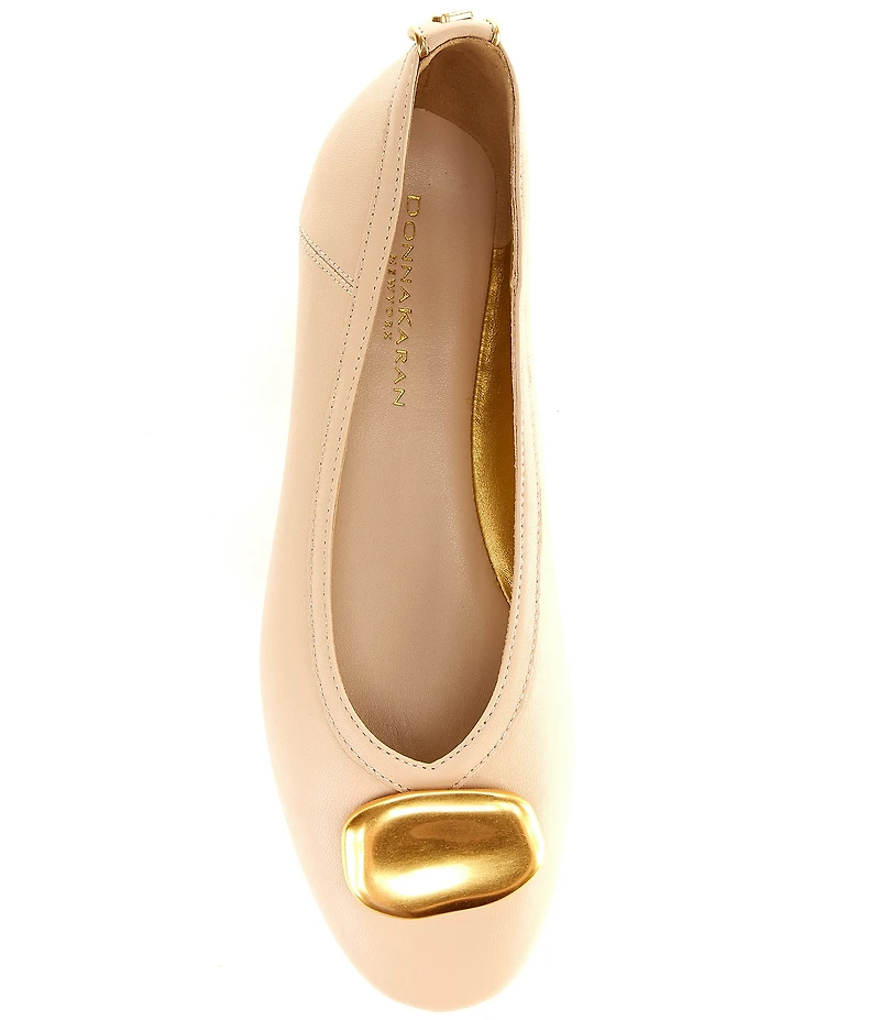 Donna Karan Aricela Leather Ornament Ballet Flats