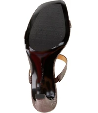 Donna Karan Bailey Double Banded Lizard Print Dress Slide Sandals