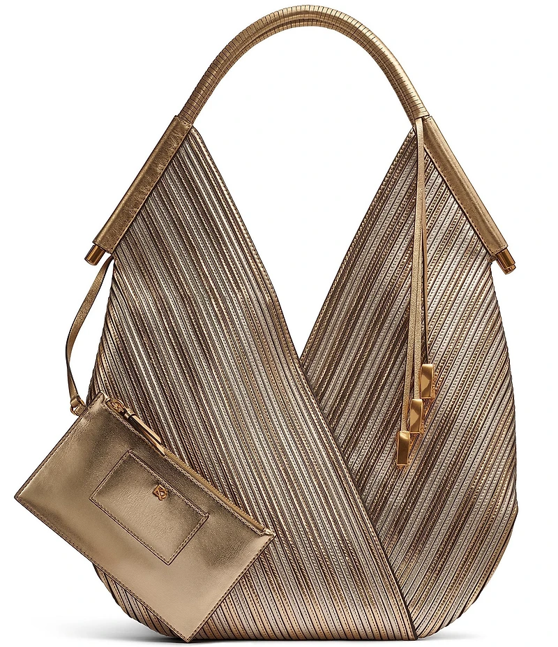 Donna Karan Baldwin Large Metallic Stripe Shoulder Bag