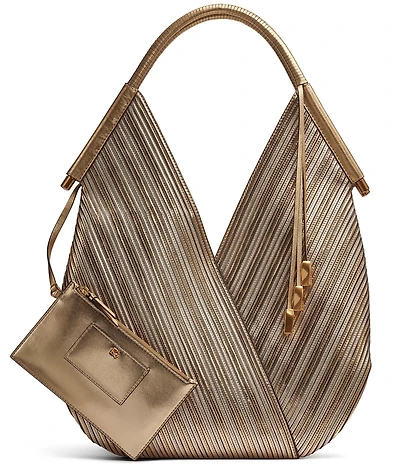 Donna Karan Baldwin Large Metallic Stripe Shoulder Bag