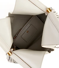 Donna Karan Baldwin Large Laser Cut Fringe Leather Shoulder Bag