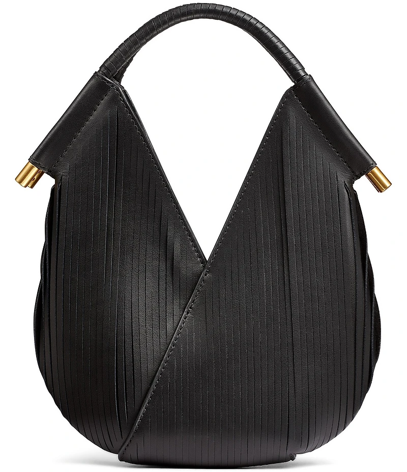 Donna Karan Baldwin Micro Fringe Laser Cut Leather Shoulder Bag