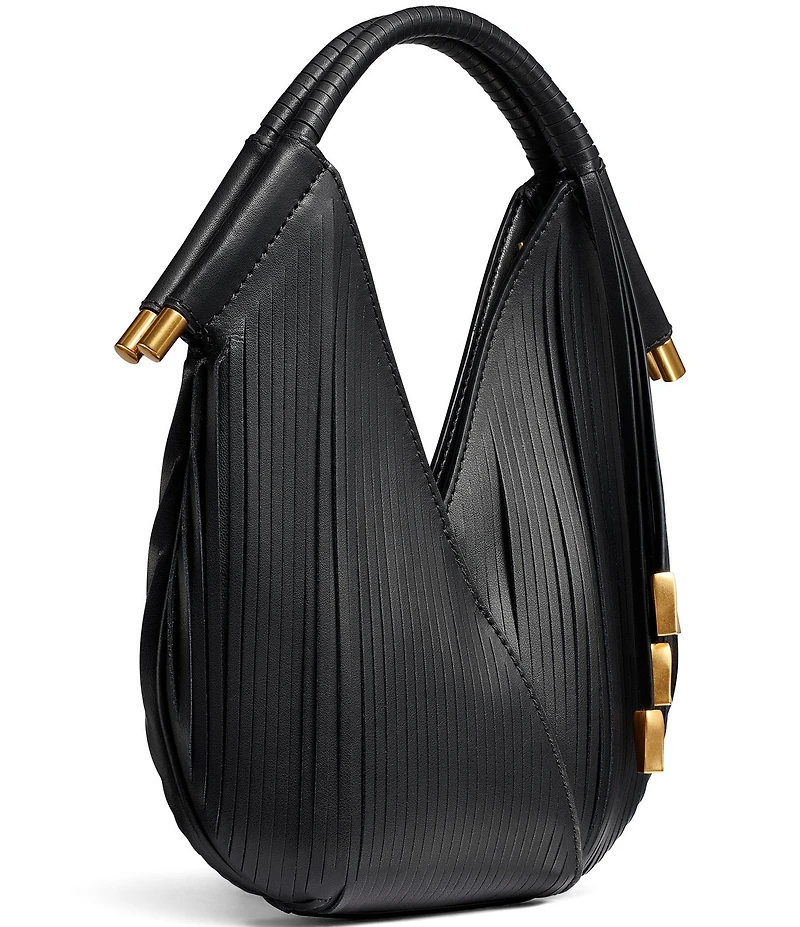 Donna Karan Baldwin Micro Fringe Laser Cut Leather Shoulder Bag