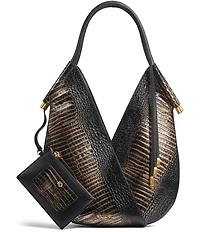 Donna Karan Baldwin Metallic Ombre Crocodile Embossed Shoulder Bag