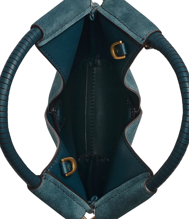 Donna Karan Baldwin Micro Suede Charm Detail Crossbody Shoulder Bag