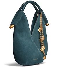 Donna Karan Baldwin Micro Suede Charm Detail Crossbody Shoulder Bag