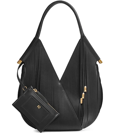 Donna Karan Baldwin Medium Lasercut Fringe Shoulder Bag
