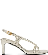 Donna Karan Basil Crackled Metallic Dress Sandals