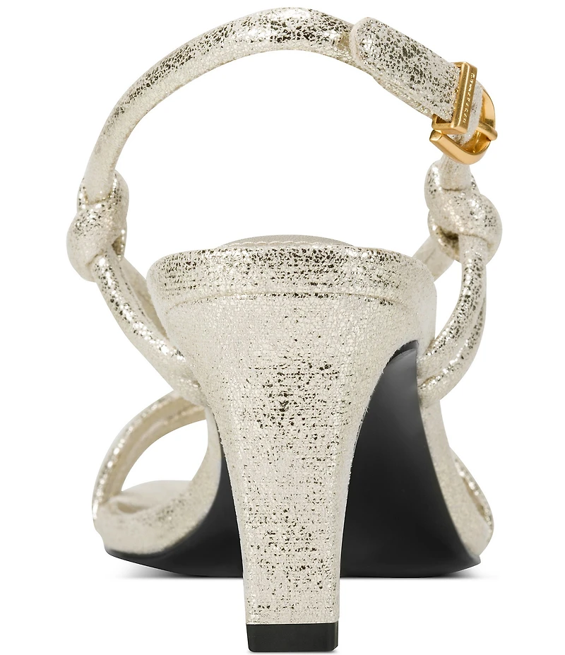 Donna Karan Basil Crackled Metallic Dress Sandals