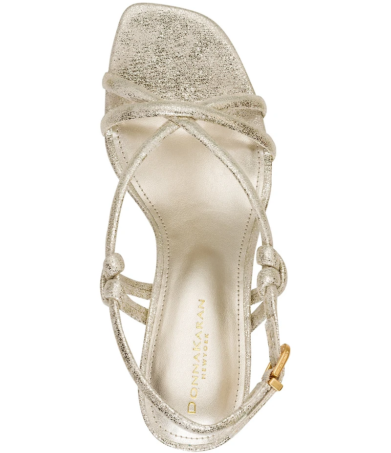 Donna Karan Basil Crackled Metallic Dress Sandals