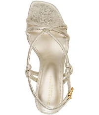 Donna Karan Basil Crackled Metallic Dress Sandals