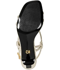 Donna Karan Basil Crackled Metallic Dress Sandals