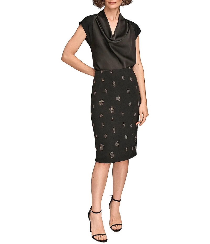 Donna Karan Beaded Embellished Pencil Skirt