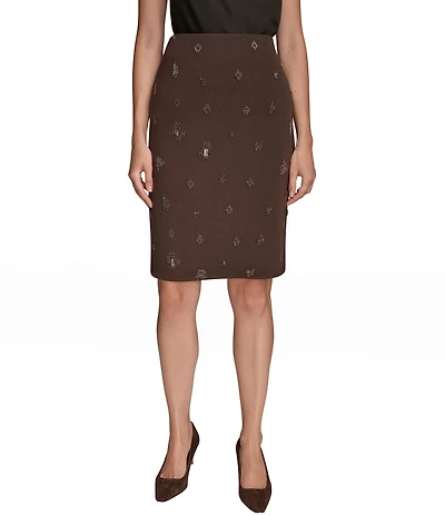 Donna Karan Beaded Pencil Skirt