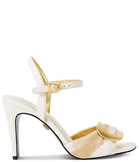 Donna Karan Becklyn Buckle Ornament Ankle Strap Dress Sandals