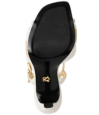Donna Karan Becklyn Buckle Ornament Ankle Strap Dress Sandals