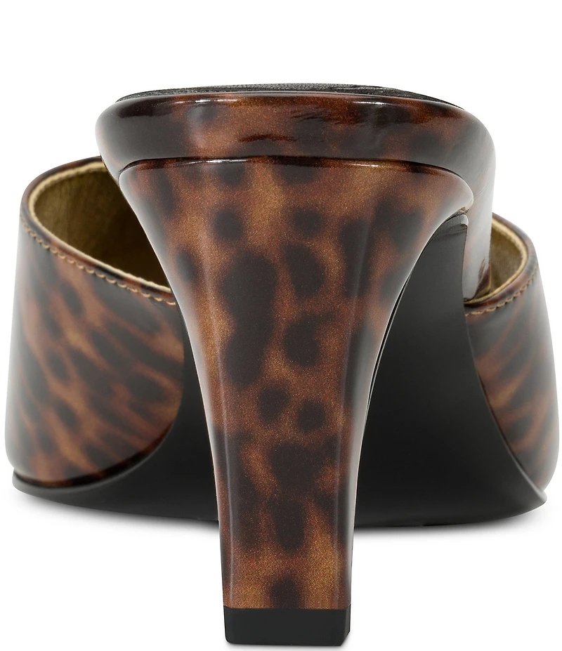 Donna Karan Belarose Tortoise Print Patent Dress Slide Sandals