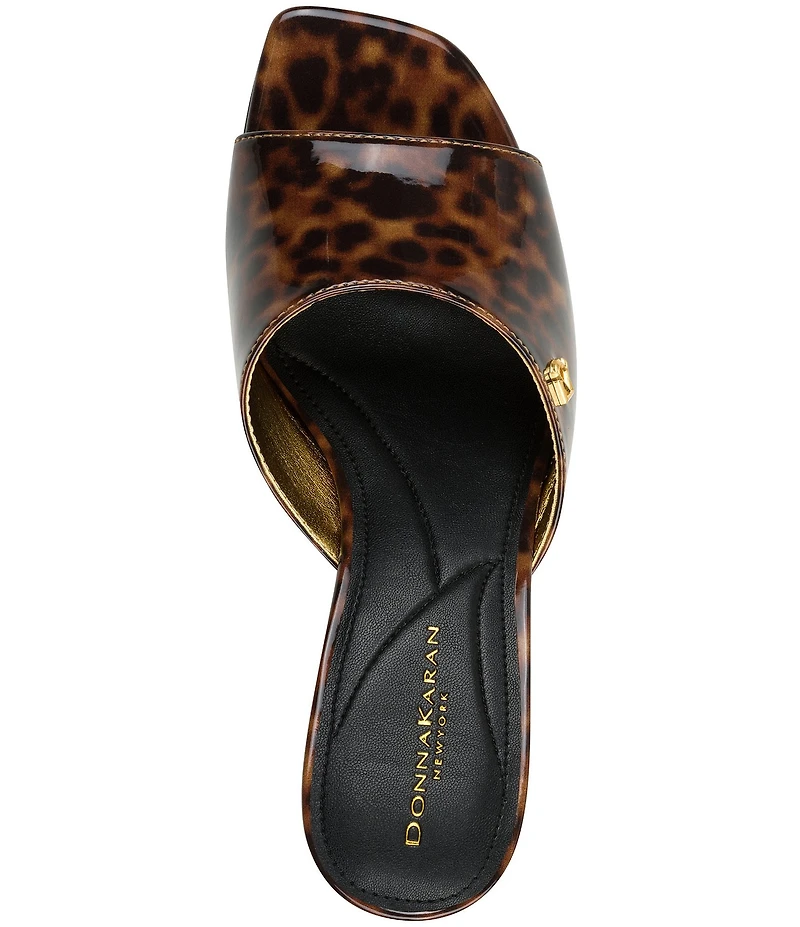 Donna Karan Belarose Tortoise Print Patent Dress Slide Sandals