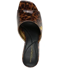 Donna Karan Belarose Tortoise Print Patent Dress Slide Sandals
