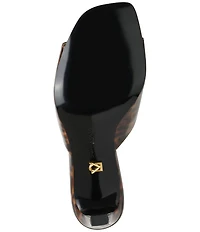 Donna Karan Belarose Tortoise Print Patent Dress Slide Sandals