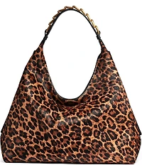 Donna Karan Belmore Leopard Slouch Small Shoulder Bag
