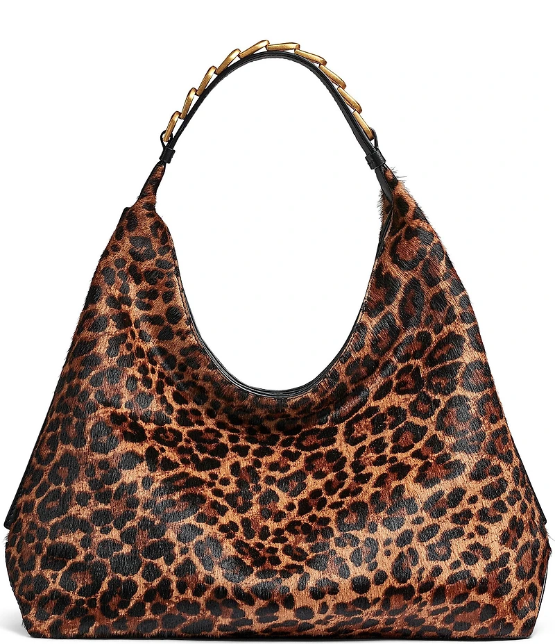 Donna Karan Belmore Leopard Slouch Small Shoulder Bag