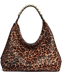 Donna Karan Belmore Leopard Slouch Small Shoulder Bag