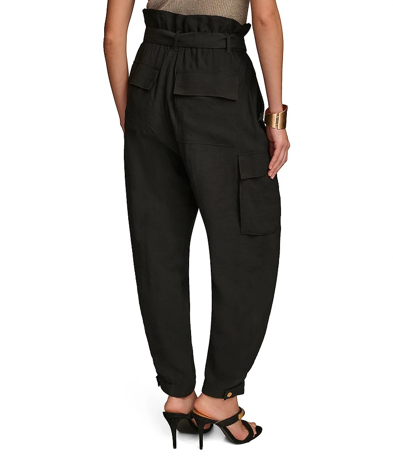 Donna Karan Belted High Rise Cargo Pants