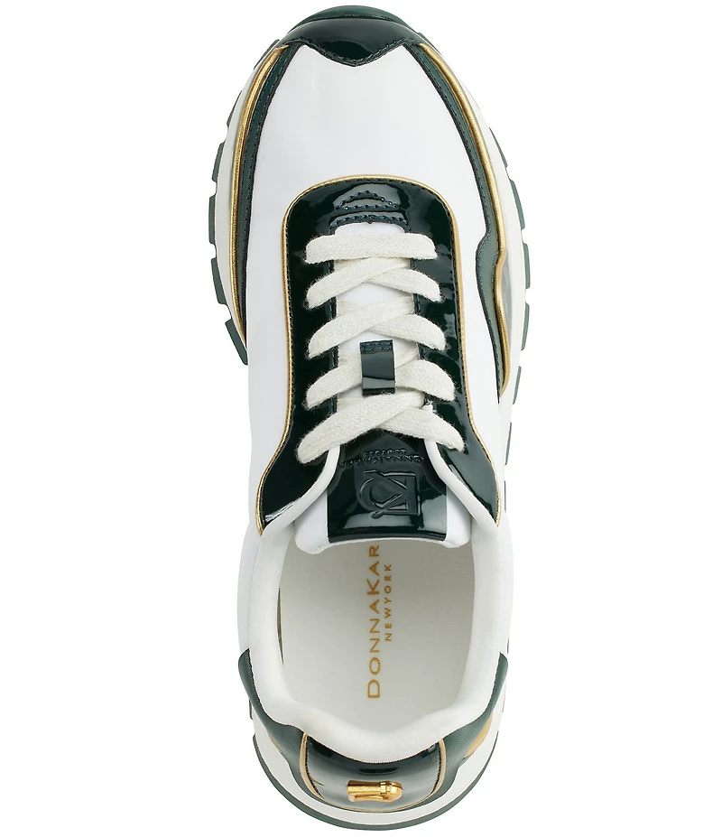 Donna Karan Binx Patent Lace Up Sneakers