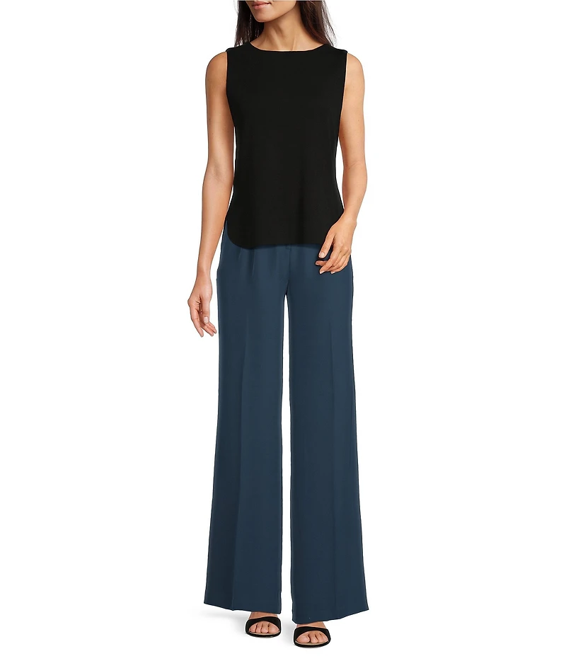 Donna Karan Boat Neck Sleeveless Top