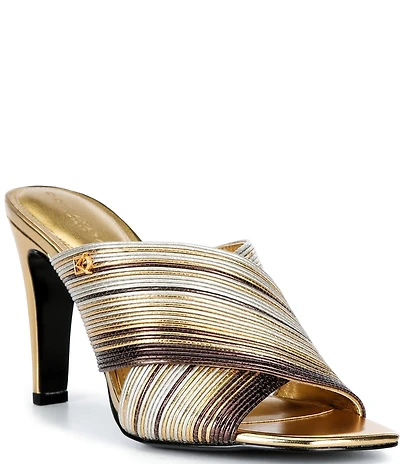 Donna Karan Breigh Metallic Dress Slides