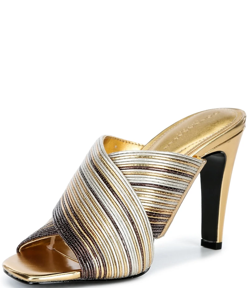 Donna Karan Breigh Metallic Dress Slides