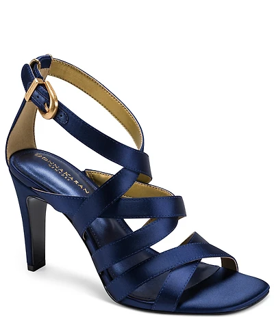 Donna Karan Briarrose Satin Stappy Ankle Wrap Dress Sandals