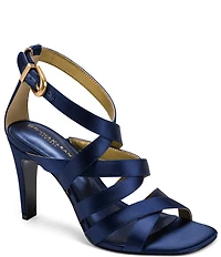 Donna Karan Briarrose Satin Stappy Ankle Wrap Dress Sandals