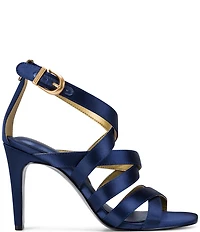 Donna Karan Briarrose Satin Stappy Ankle Wrap Dress Sandals