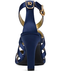 Donna Karan Briarrose Satin Stappy Ankle Wrap Dress Sandals