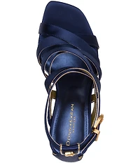 Donna Karan Briarrose Satin Stappy Ankle Wrap Dress Sandals