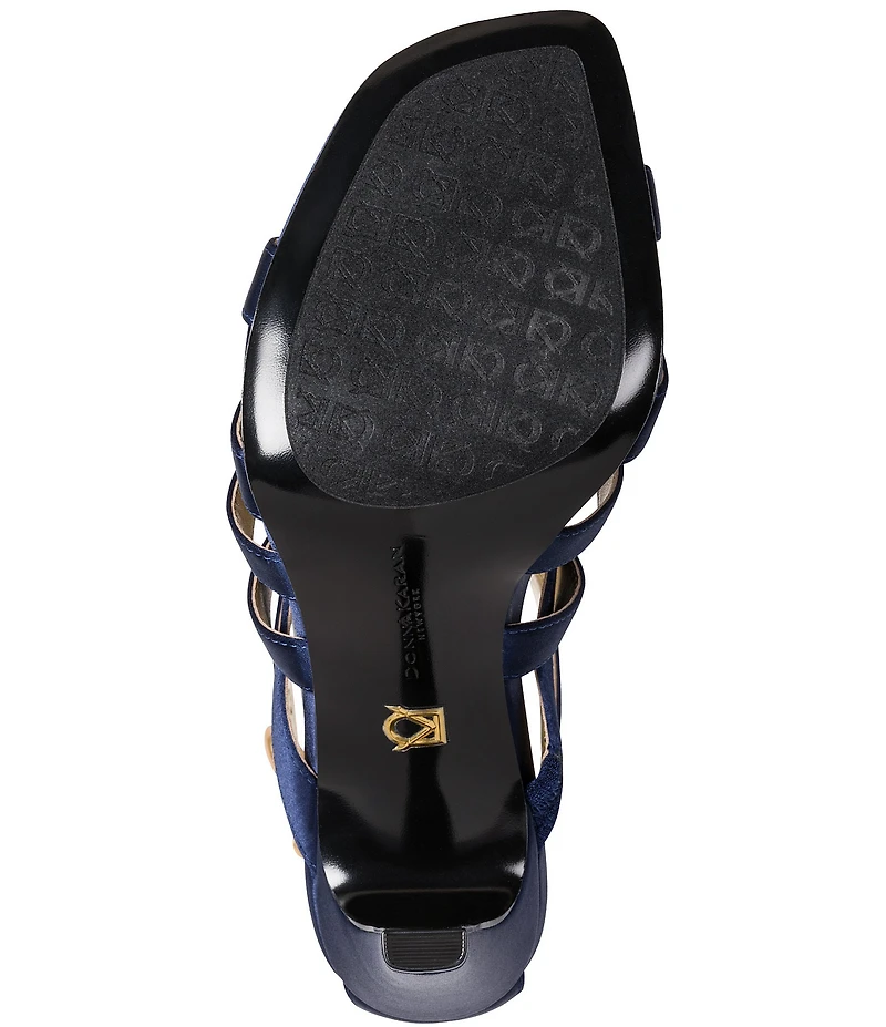 Donna Karan Briarrose Satin Stappy Ankle Wrap Dress Sandals