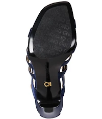 Donna Karan Briarrose Satin Stappy Ankle Wrap Dress Sandals