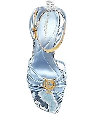 Donna Karan Brielle Snake Print High Heel Ankle Strap Stiletto Dress Sandals