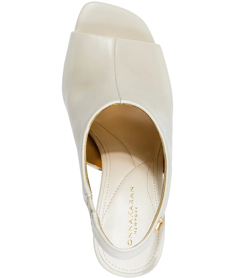 Donna Karan Brietta Leather Slingback Peep Toe Shooties