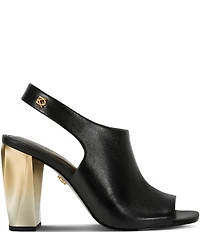 Donna Karan Brietta Leather Slingback Peep Toe Shooties
